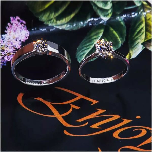 

lovers silver plated platinum ring for marriage stone pair opening diamond ring