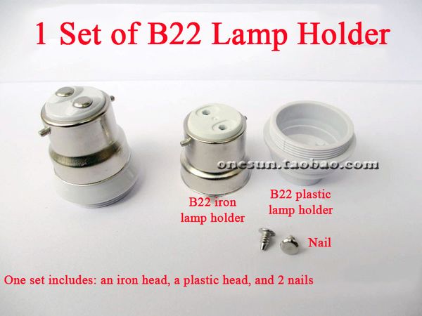 

B22 Lamp Holder for LED Bulb Lamp Cup 1 Set of Iron Head and Plastic Head