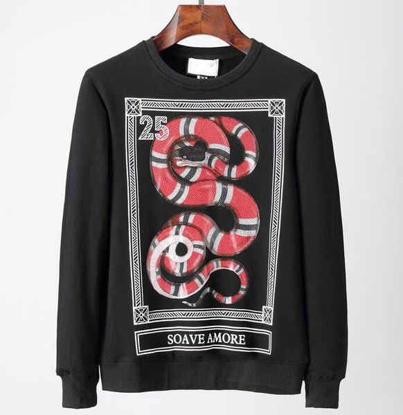 

2018 Мужчины змея печати soave amore топ кофты с длинным рукавом толстовка рубашки Оранж