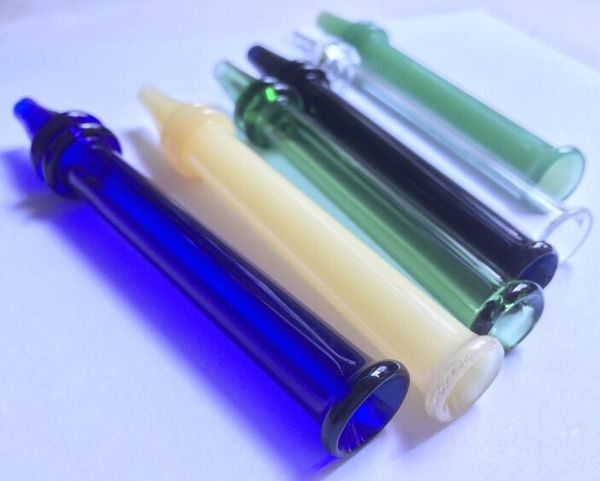 Pen Style Glass Straw Dab Pipe Rig Oil Burner 11cm Punte con filtro Tube Taster Water Pipes Accessori per fumatori