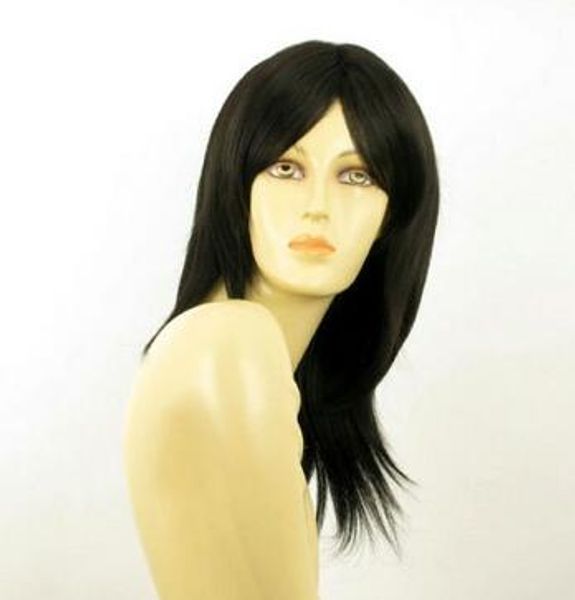 

wigs women's cosplay long dark black synthetic wavy hair wigs, Black;brown