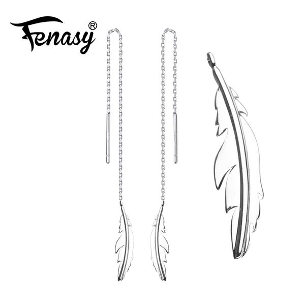 

fenasy feather earring,925 sterling silver earrings,wedding engagement jewelry women accessories bohemian silver party earrings, Golden;silver