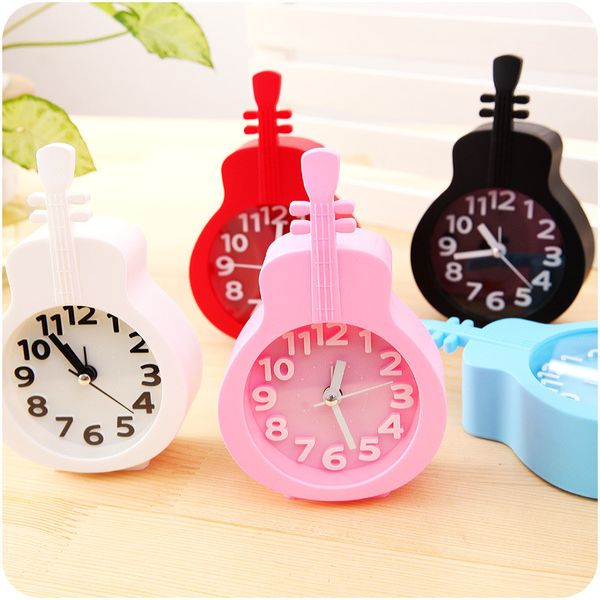

modern 6 candy decoration bike mute clock room toy gift for kids silent alarm clock desk violin electronic table clocks