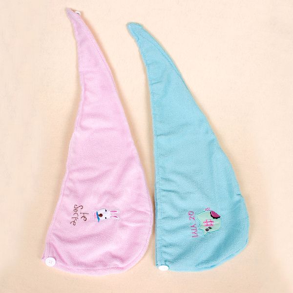 

pink/blue super absorbent lovely hair towel turban hair-drying cap bathrobe hat head wrap quick dry bathroom tools