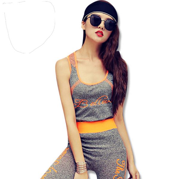

women sport yoga sets vest pants suits for workout running fitness training clothing girl sports shirts women sport running set, Black;blue