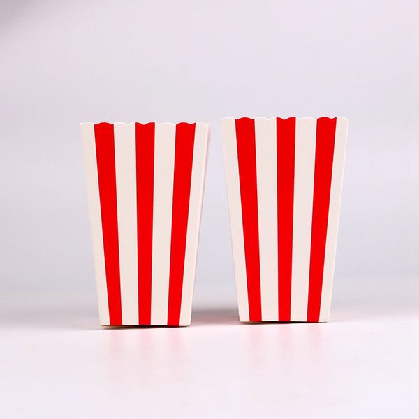 

6 pcs/lot simple red stripes popcorn boxes birthday party wedding baby shower party decorations kids event supplies