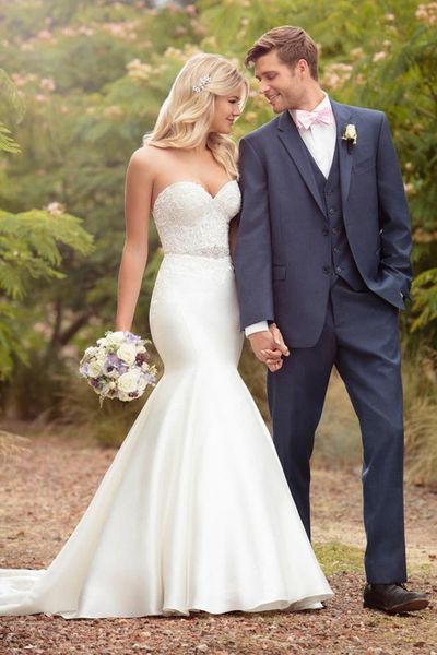 

без рукавов из бисера створки садовый стиль русалка 2019 свадебное платье кружева свадебные платья кристалл аппликация ручной работы нестанд, White