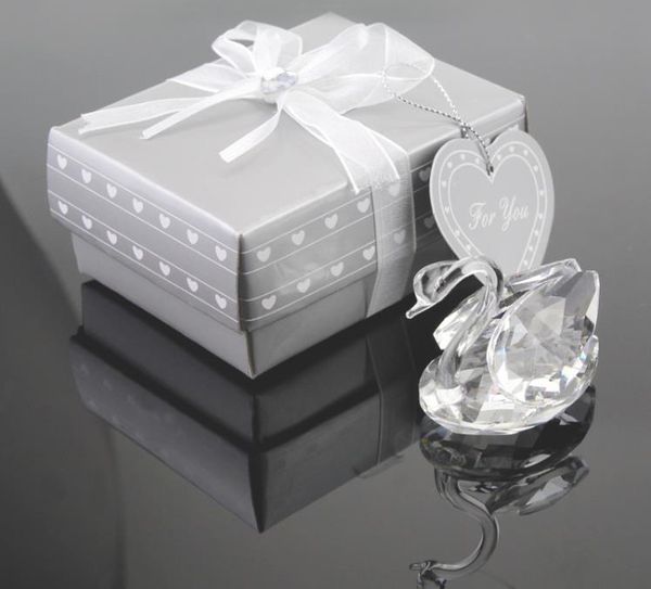 100 adet düğün yıldönümü hediyeleri parti malzemeleri centerpieces konuk hediyelik eşya kristal kuğu düğün favor SN1084