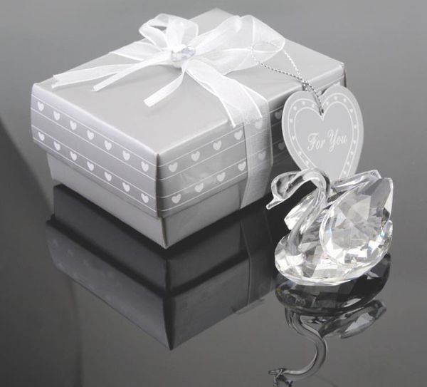 100 pcs presentes de aniversário de casamento fontes do partido peças centrais convidado lembranças de cristal cisne favor do casamento SN1084