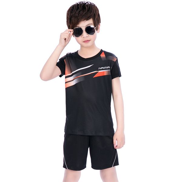

new naimai children's badminton wear suits boys girls table tennis clothing short-sleeved quick-drying tennis sports summer uniforms su, White;yellow