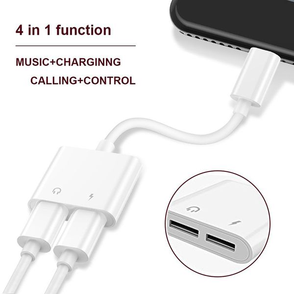 

2 in 1 dual for headphone audio charger adapter connector cable charging mu ic
