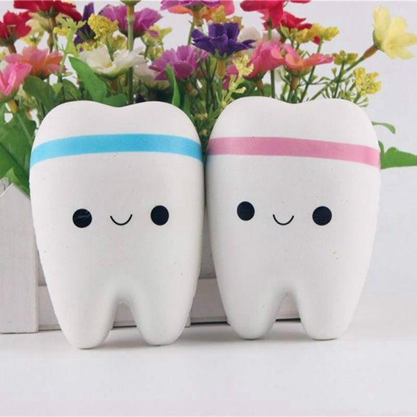 

10cm cute cartoon tooth pendant squishy toy slow rising hand spinner teeth soft squeeze cute stretchy toy gift