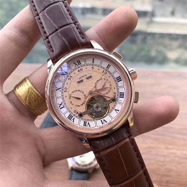 

Лучший бренд мужские часы мода механический автоматический кожаный ремешок 42 мм маховик циферблат случайные роскошные наручные часы для мужчин relogios masculinos