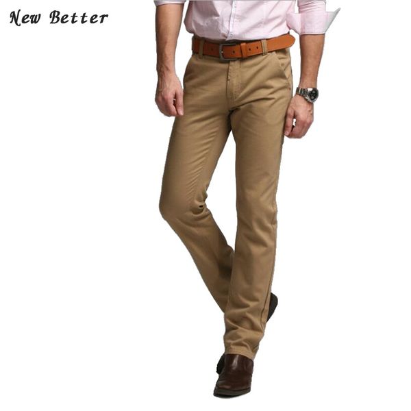 

2018 brand casual pants for men dress pant mid full slim fit suit pants train mens khaki cotton men trousers plus size 38, Black