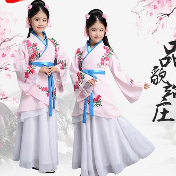 

fairy girls ancient chinese opera tang han ming dynasty costume chinese traditional hanfu dress child clothing children kid, Black;red