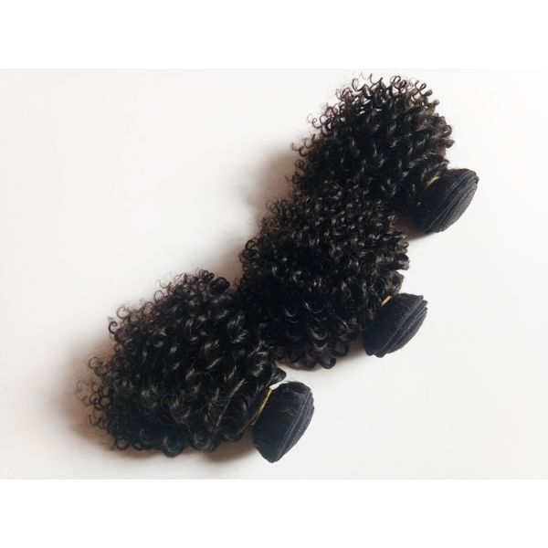 

unprocessed european brazilian virgin human hair 8-12inch kinky curly hair weft 6pcs 7a mink mongolian indian remy hair, Black
