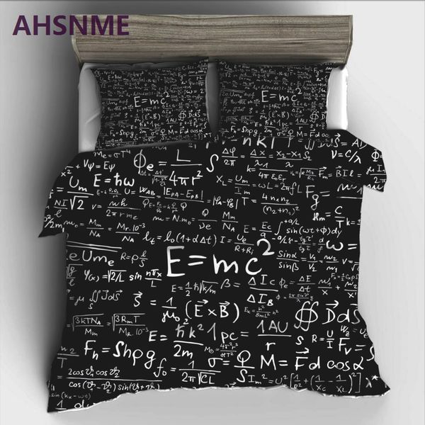 

ahsnme geek einstein's e = mc2 bedding set high-definition print quilt cover for ru au eu king double size market jogo de cama