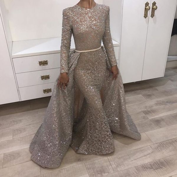 Formelle muslimische Meerjungfraukleider türkisch arabisch Dubai Bling einzigartige Stoffkleider Kleid für Hochzeiten