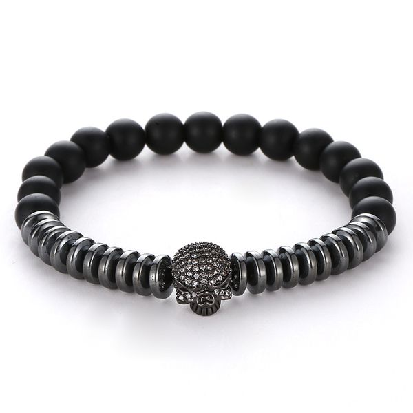 

bracelet beaded strands cubic zirconia copper skull gold silver black bangles easter gift party men bracelets