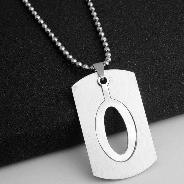 

1o detachable stainless steel 26 english alphabet o charm necklace initial letter symbol double layer text lucky gifts men, family, children, Silver