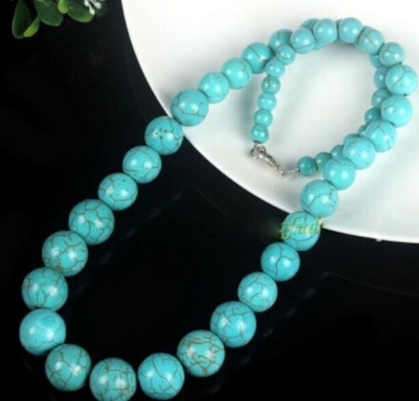 

6-14mm bead natural heal lucky stone beach hippie tower necklace 18", Silver