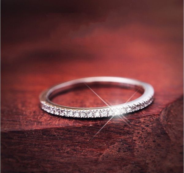 

fashion jewelry luxury women engagement ring dianond 925 sterling silver wedding band ring gift, Slivery;golden