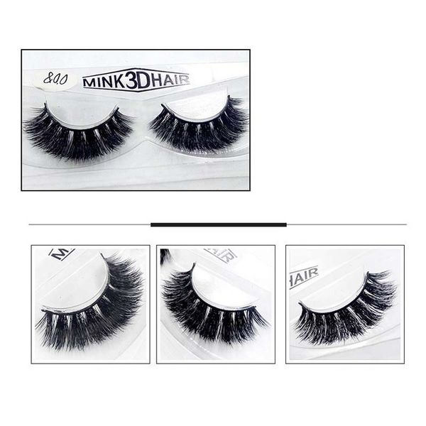 

#008 mink hair 3d false eyelashes soft handmade long full strips fake lashes eyelashes extension beauty makeup tools