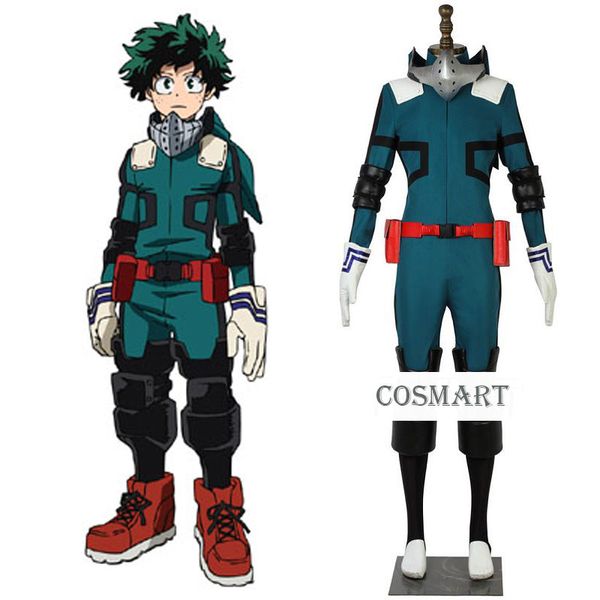 

customize]anime boku no my hero academia midoriya izuku battle uniform cosplay costume full set halloween costume for women man, Black