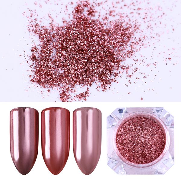 

1 box 0.1g born pretty mirror rose gold nail glitter manicure nail art chrome pigment glitter dust, Silver;gold