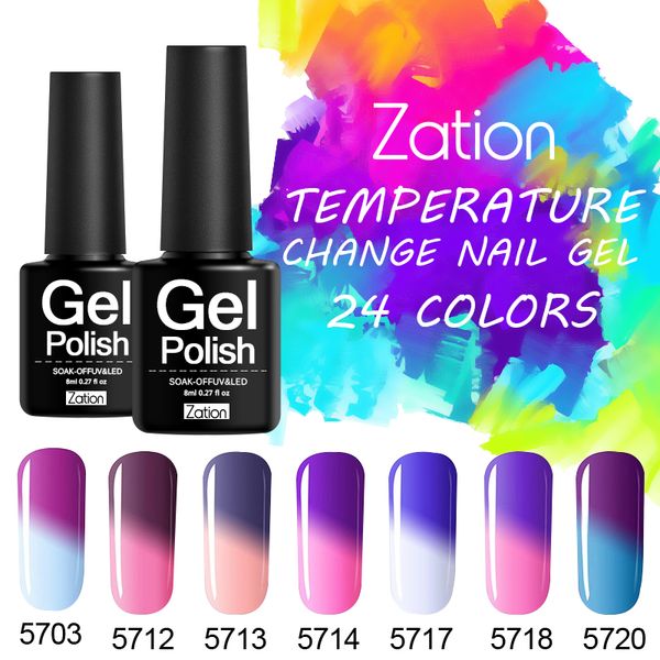 

zation thermal lacquer for nail art salon 8ml 29 colors choose temperature change color uv gel polish soak off lucky varnish, Red;pink