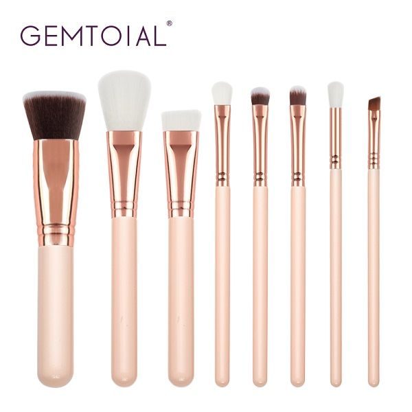 

Gemtotal Макияж Кисти Набор 8-Штук Фонд Корректор Кабуки Контур Румяна Губ Порошок Тени Для Век Синтетические Волосы (Розовый)