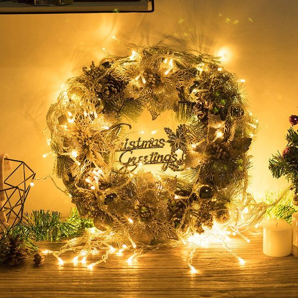 

2018 new plastic christmas wreath 30cm new year hanging garland wall door hanging christmas decoration for home