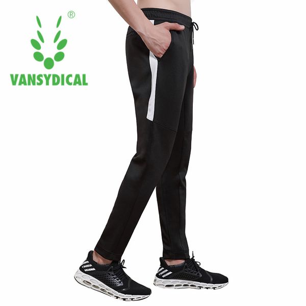 

vansydical sports running pants men's breathable gym sweatpants autumn winter outdoor fitness workout jogging long trousers, Black;blue