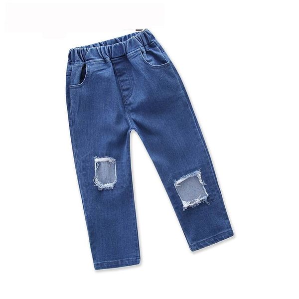 

retail spring autumn baby girl jeans fashion tassels hole boot cut denim pants long trousers children clothes 1-5y e18614, Blue
