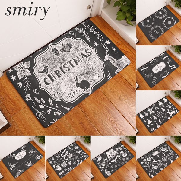 

smiry light thin soft flannel water absorption door mats cartoon lonely christmas pattern rugs 40*60cm flannel bedroom carpets