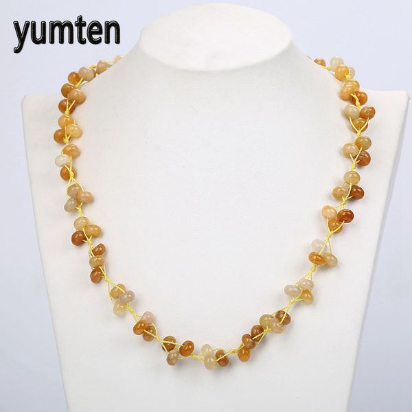 

yumten z braided necklaces natural stone crystal ladies bead jewelryladies accessories valentine's day gifts wholesale 5 pcs, Silver
