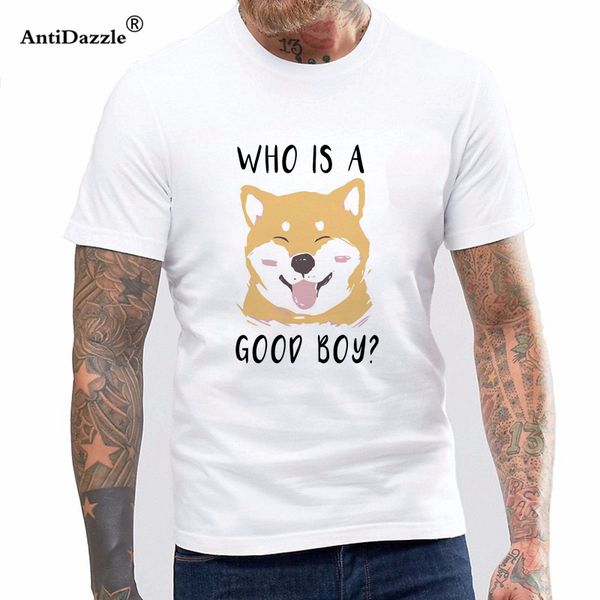 Antidazzle Style Vintage Tees Short Sleeve Funny Who Is A Good Boy Shiba Inu Shirt Shibe Tee Shirts And Tshirts Tee Shirts Sale From Teegood 132