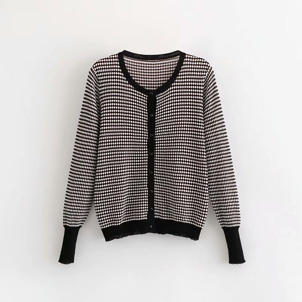 

women popular new the european and american fashion buttons jacquard coat lj48-8586, Black;brown