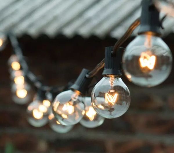 String Lights 25ft Clear Globe Bulb G40 String Light Set With 25