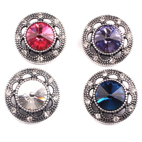 

10pcslot 4style fashion 18mm crystal snaps button snap bracelet women's fashion jewelry female diy bracelet in stock, Bronze;silver