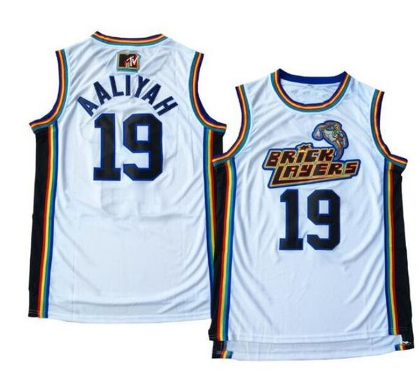 

Aaliyah Jersey #19 Bricklayers Jerseys 1996-97 MTV Rock N' Jock Movie Top Quality Moive Jerseys Men Fast Free Shipping