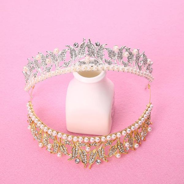 

fashion bride crown crown crown pearl alloy drill wedding accessories wedding accessories, Silver
