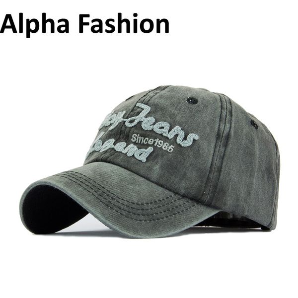 Alpha Fashion Jeans Berretto da baseball in cotone lavato Marca per donna Cappellini snapback per uomo Cappello da sole Casquette Cappelli regolabili all'ingrosso D18110601