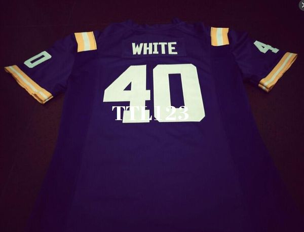 

мужчины #40 девин белый белый фиолетовый дэрриус guice lsu тигры или пользовательские любое имя или число выпускников колледжа джерси, Black;red