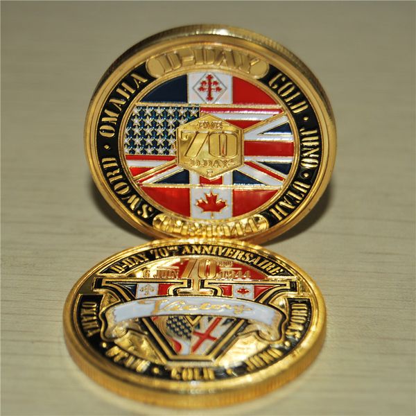 

70th anniversary victory | d-day normandie war | gold plated coin