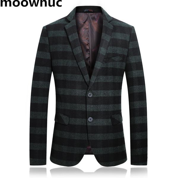 

moownuc blazers masculino 2018 mens suit striped blazer jackets slim fit england style homme coat plus size s-3xl 2018-1-1950, White;black