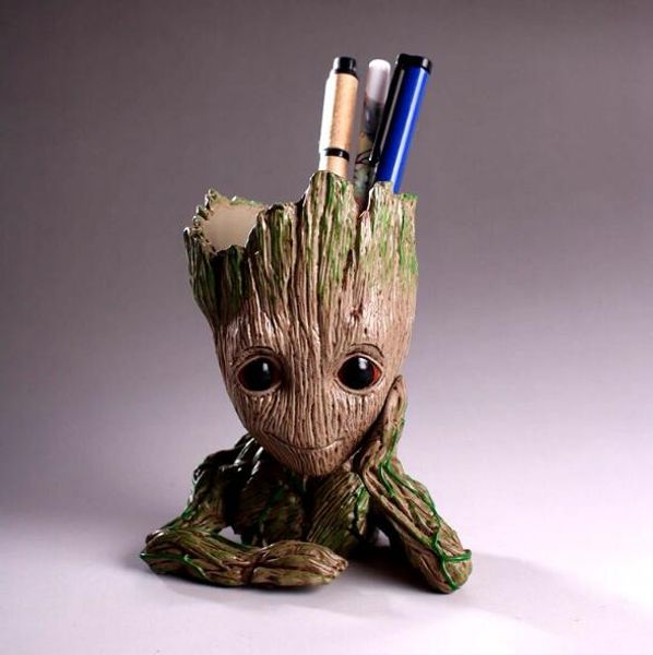

guardians of the galaxy avengers groot flowerpot action figures home decoration toy pvc hero creative craft figurine doll model pen holder