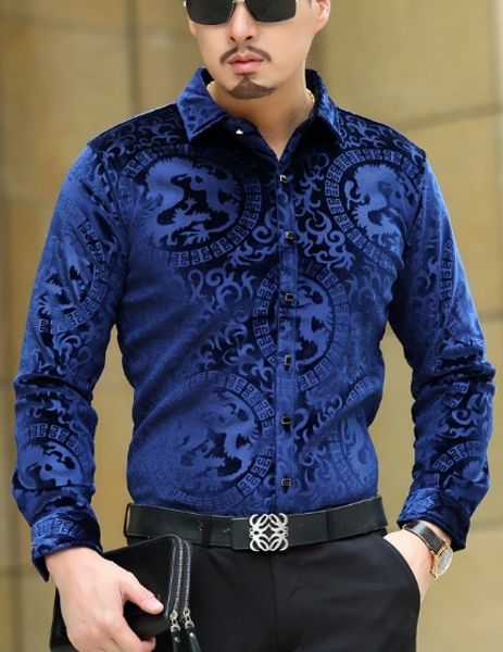 

Топ Мода Модные Роскошные Мужские Шелковые Рубашки Формальный Отложным Воротник