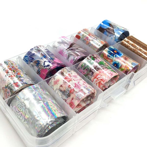 

2.5*50cm/box nail foils nail art design transfer stickers decal flowers sticker diy manicure tips decoration, Black