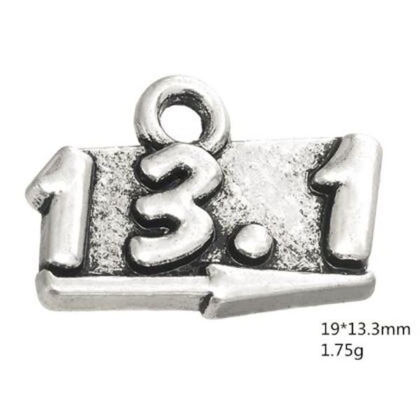 

2021 half marathon 13.1 sports charms jewelry for making other customized jewelry, Bronze;silver